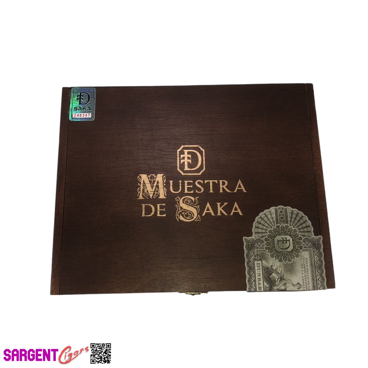 Muestra De Saka Krakatoa Empty Wooden Cigar Box 9.5x7.5x1.5