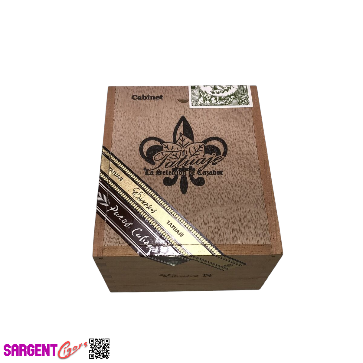 Tatuaje Cabinet Escasos N Empty Wooden Cigar Box 4.75x5.75x3.25