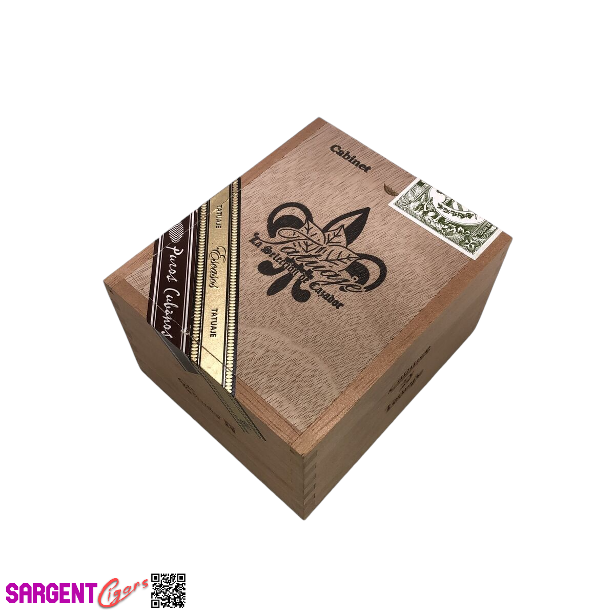 Tatuaje Cabinet Escasos N Empty Wooden Cigar Box 4.75x5.75x3.25