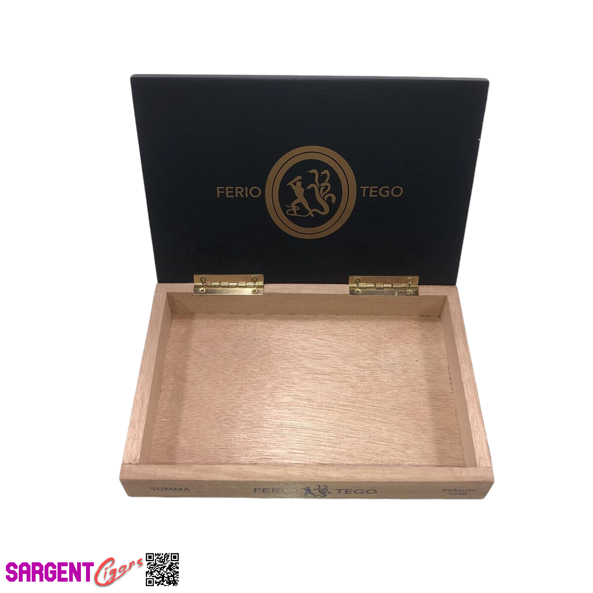 Ferio Tego Summa Robusto Empty Wooden Cigar Box 8.75x6x1.5