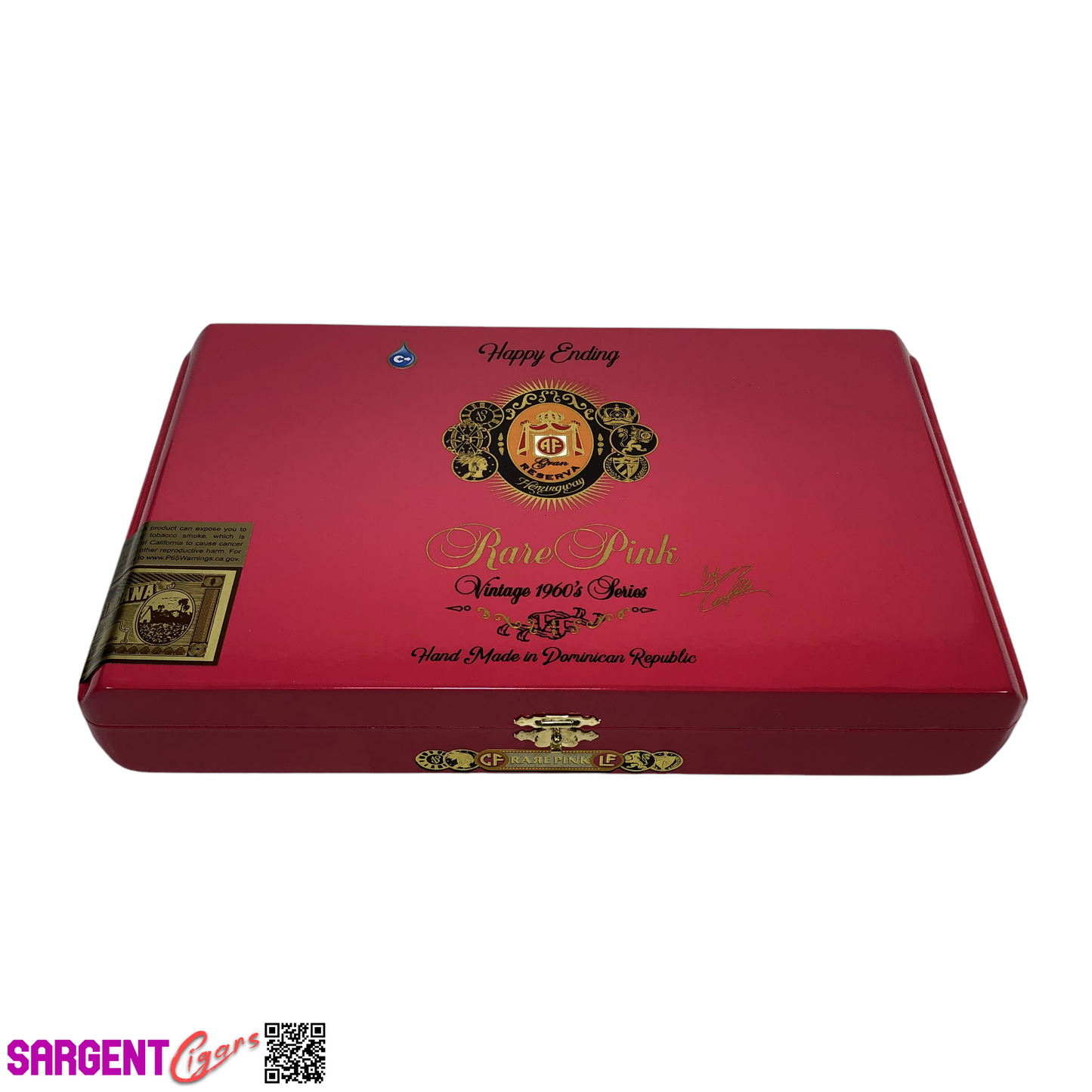 Arturo Fuente Opus X Rare Pink Happy Ending Empty Wooden Cigar Box 11x6.75x1.75