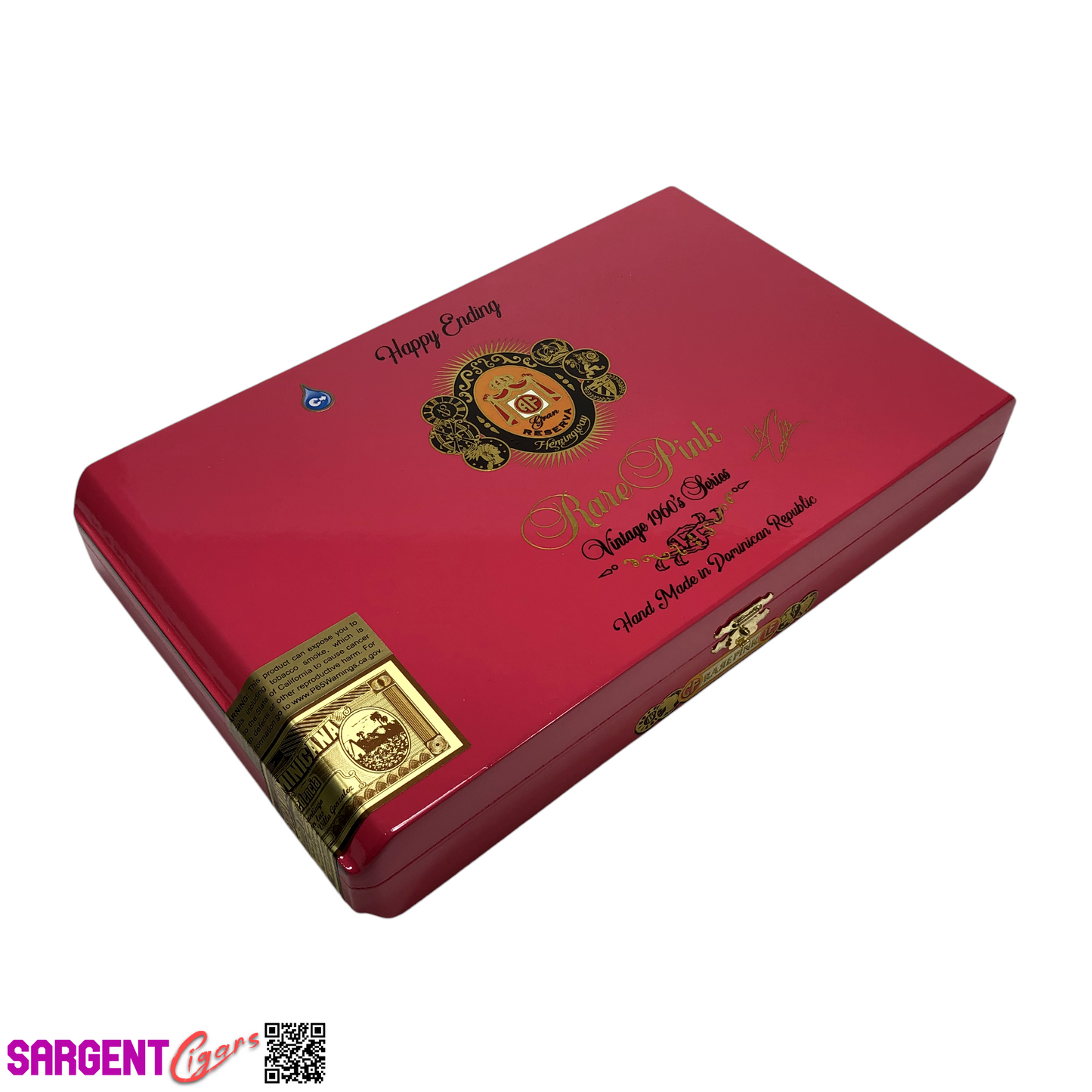 Arturo Fuente Opus X Rare Pink Happy Ending Empty Wooden Cigar Box 11x6.75x1.75