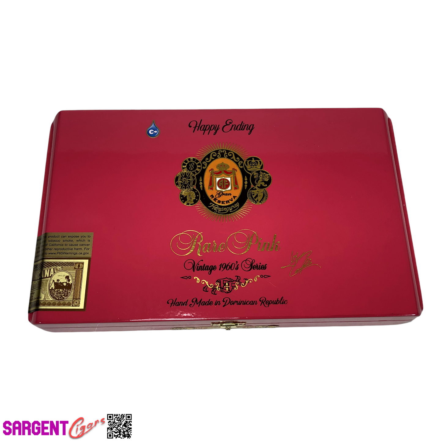 Arturo Fuente Opus X Rare Pink Happy Ending Empty Wooden Cigar Box 11x6.75x1.75