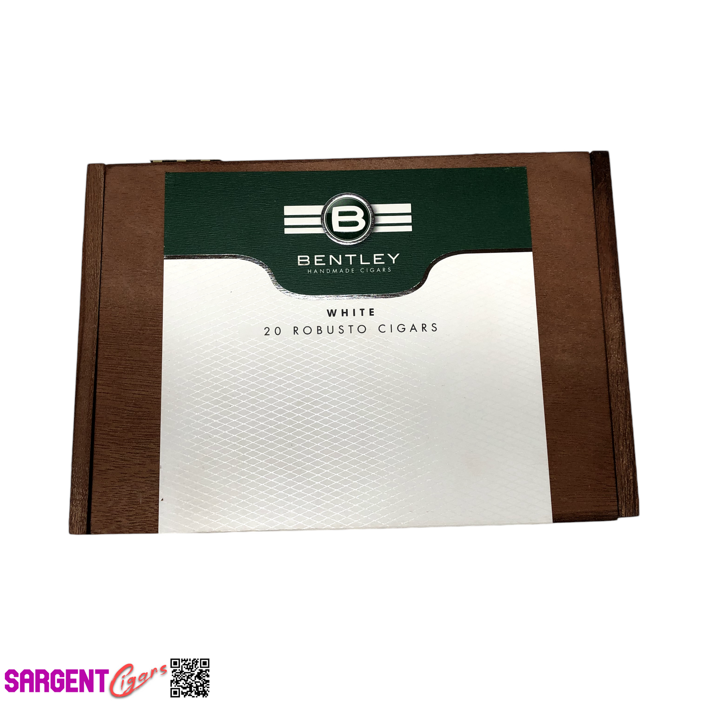 Bentley White Robusto Empty Wooden Cigar Box 8.5x6x2