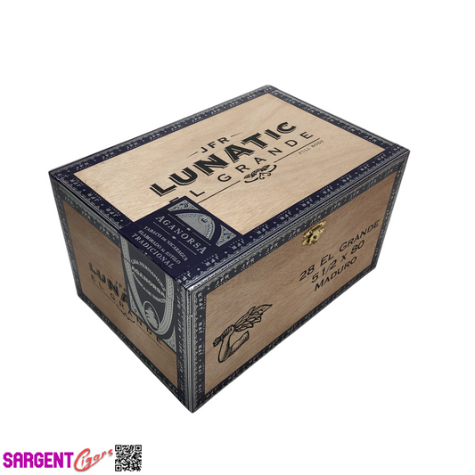 JFR Lunatic El Grande Empty Wooden Cigar Box 9.25x6.5x5.25