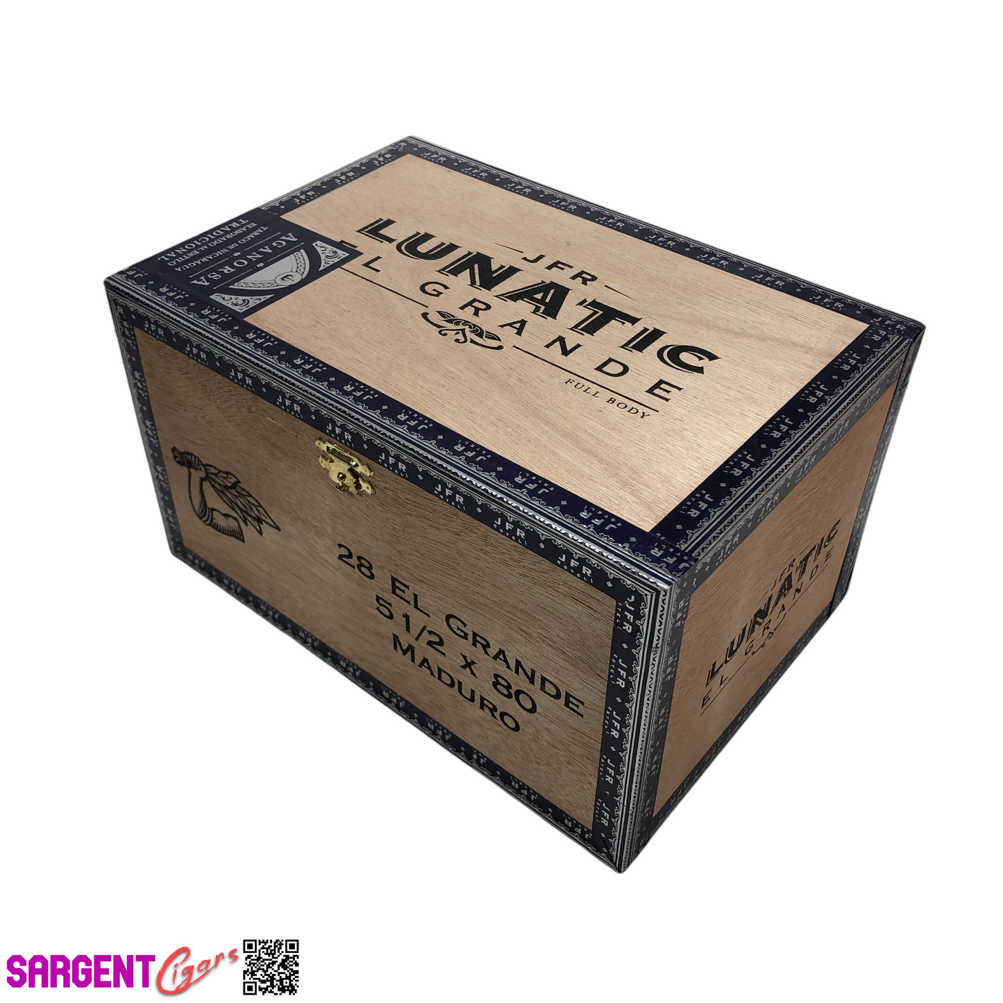 JFR Lunatic El Grande Empty Wooden Cigar Box 9.25x6.5x5.25