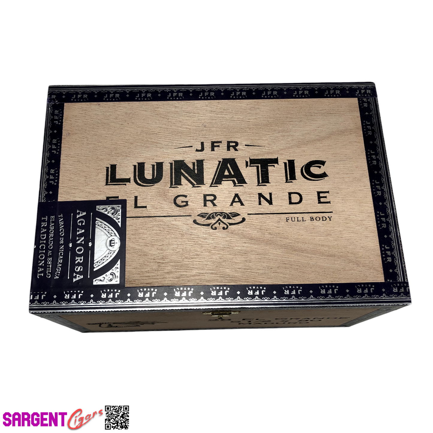 JFR Lunatic El Grande Empty Wooden Cigar Box 9.25x6.5x5.25