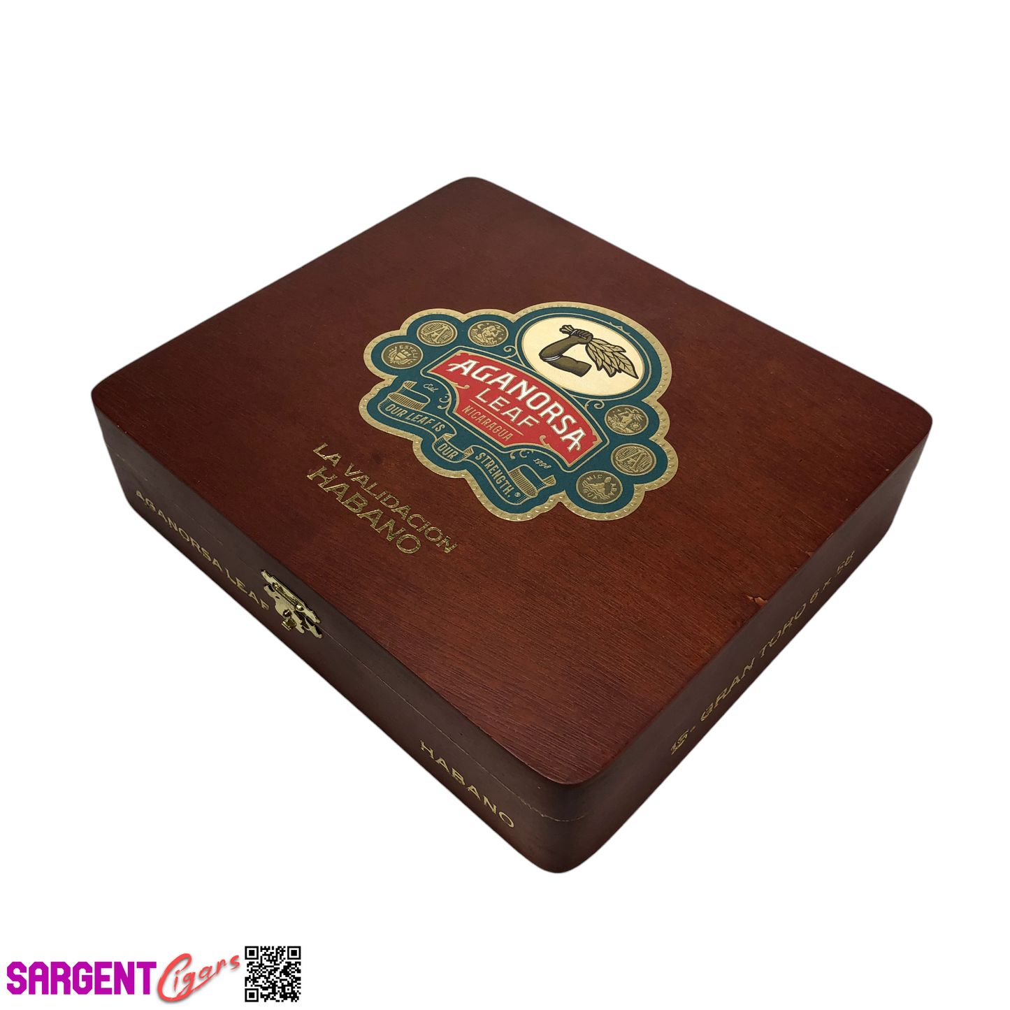 Aganorsa Leaf Validacion Hab Gran Toro Empty Wooden Cigar Box 8.25x7.25x2