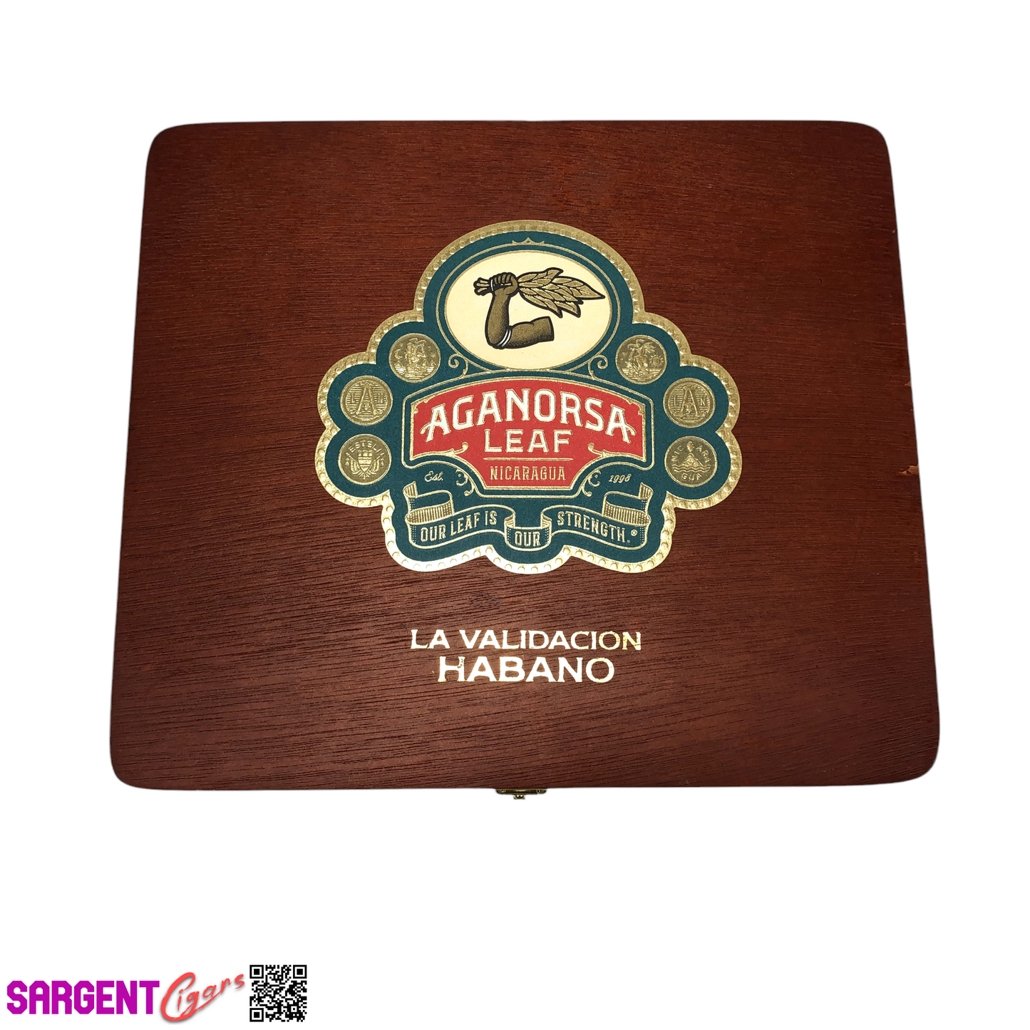 Aganorsa Leaf Validacion Hab Gran Toro Empty Wooden Cigar Box 8.25x7.25x2