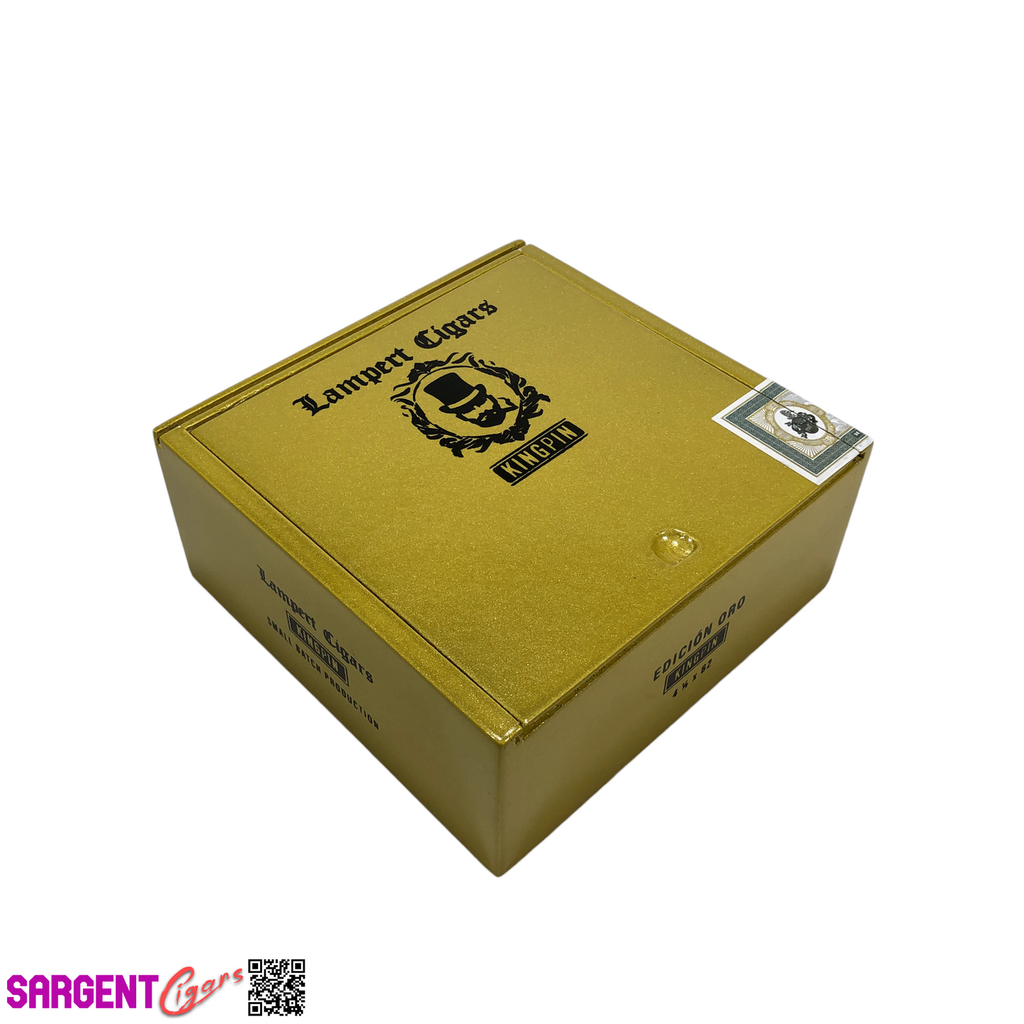 Lampert Edicion Oro Empty Wooden Cigar Box 5.5x5.25x2.25