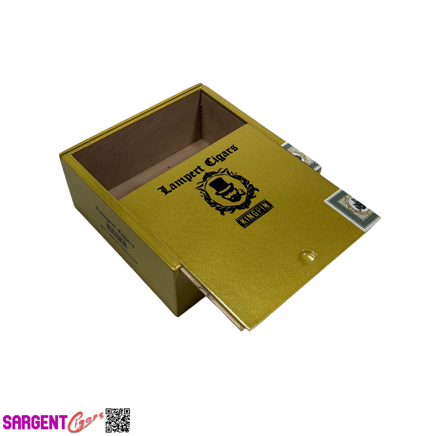 Lampert Edicion Oro Empty Wooden Cigar Box 5.5x5.25x2.25