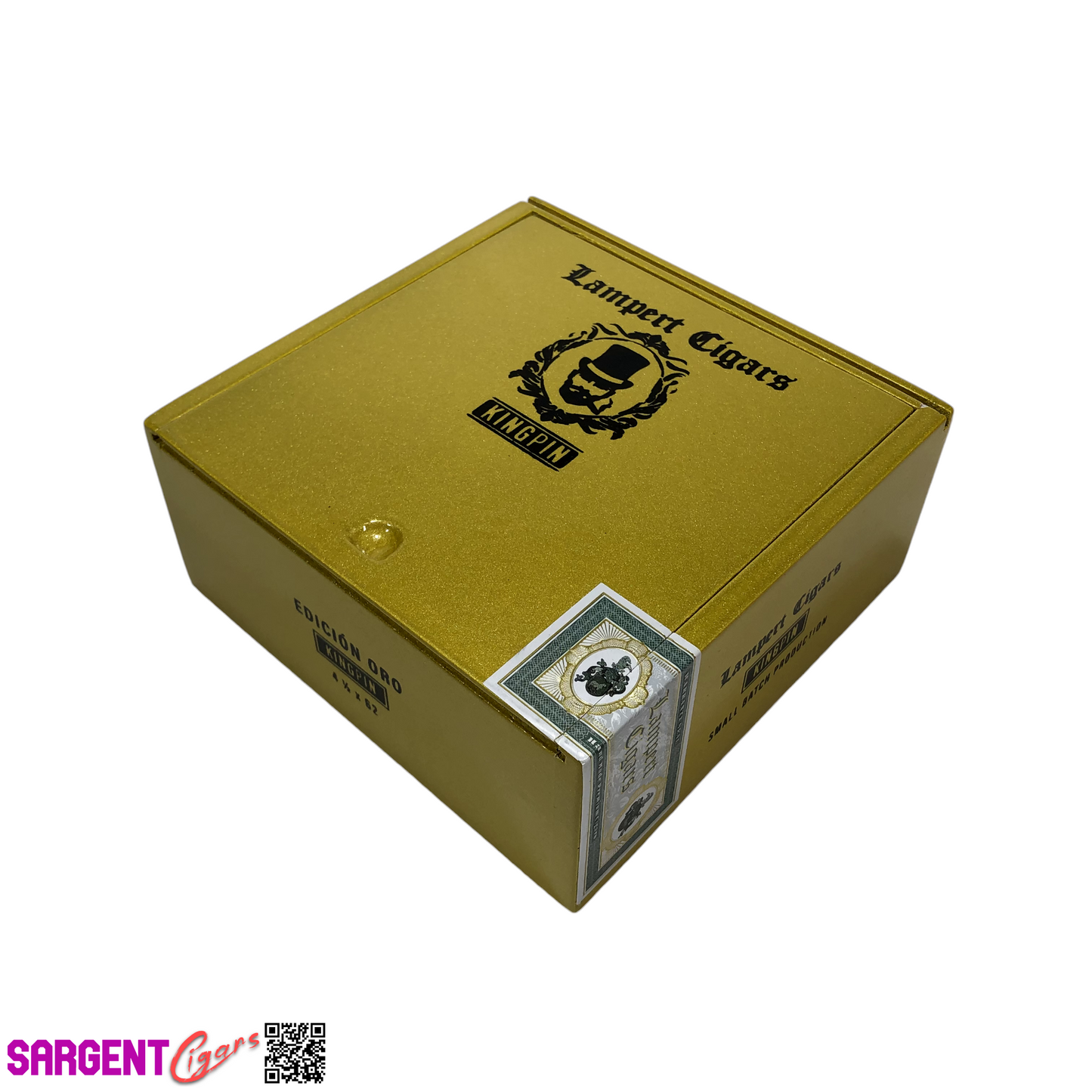 Lampert Edicion Oro Empty Wooden Cigar Box 5.5x5.25x2.25