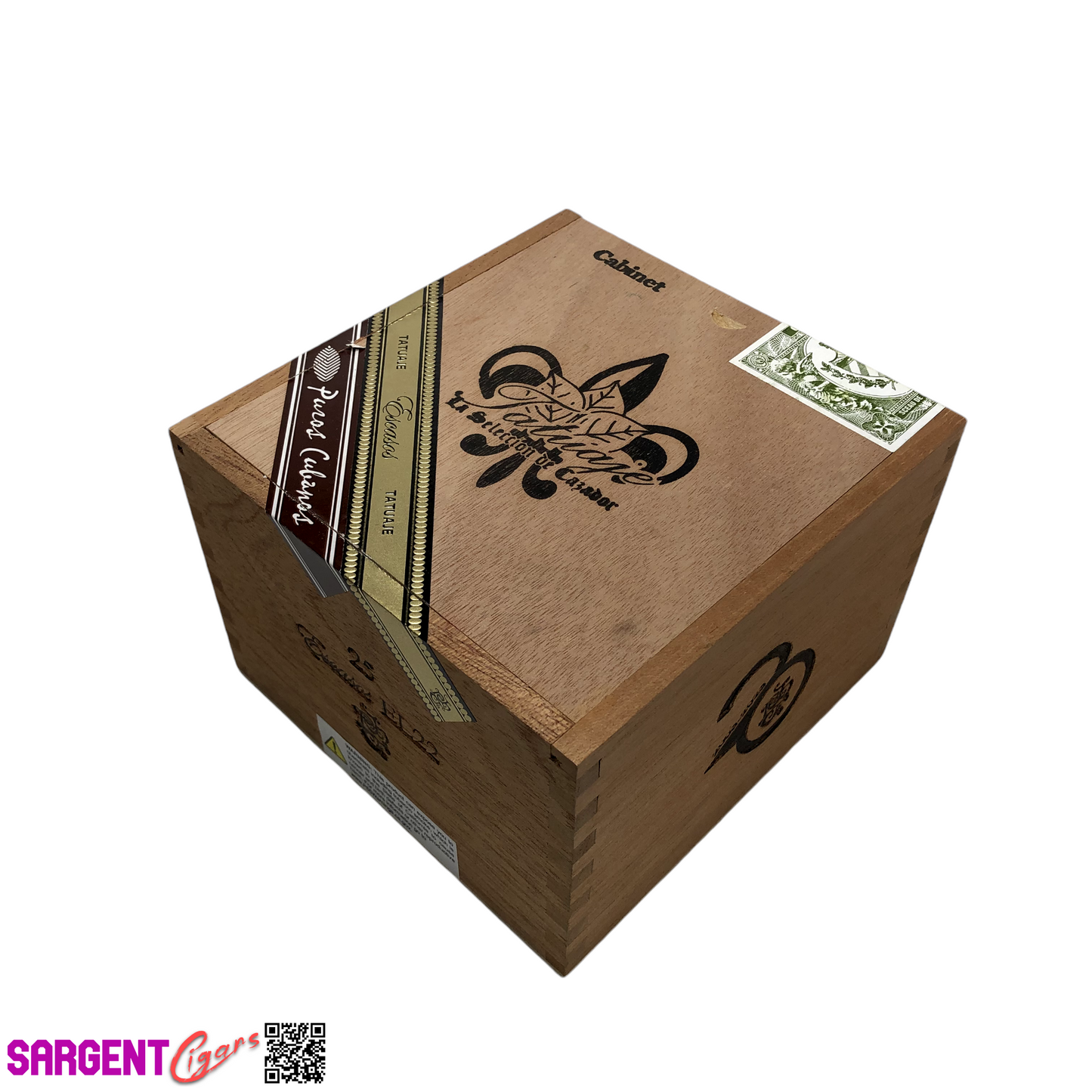 Tatuaje Cabinet Escasos EL22 Empty Wooden Cigar Box 5.5x5.75x4