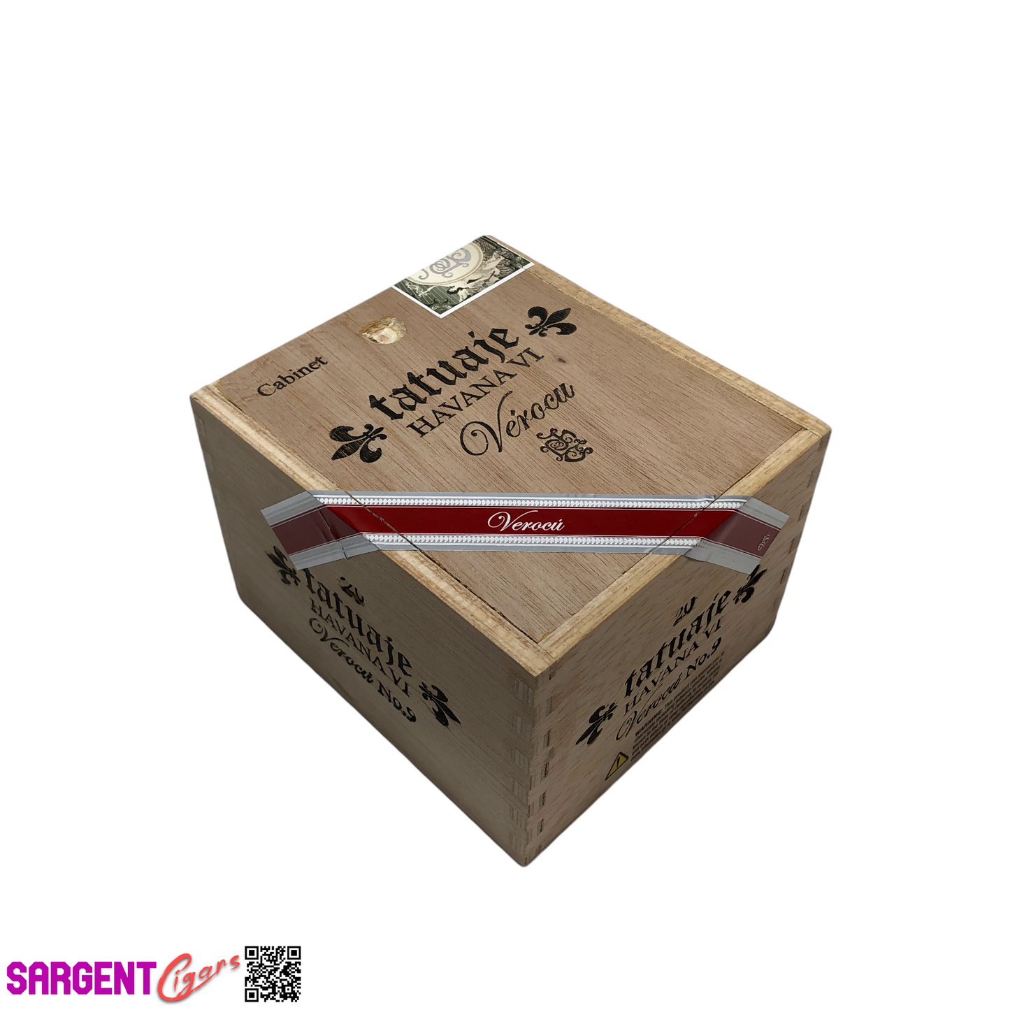 Tatuaje Verocu No9 Empty Wooden Cigar Box 4.5x5.25x3.5