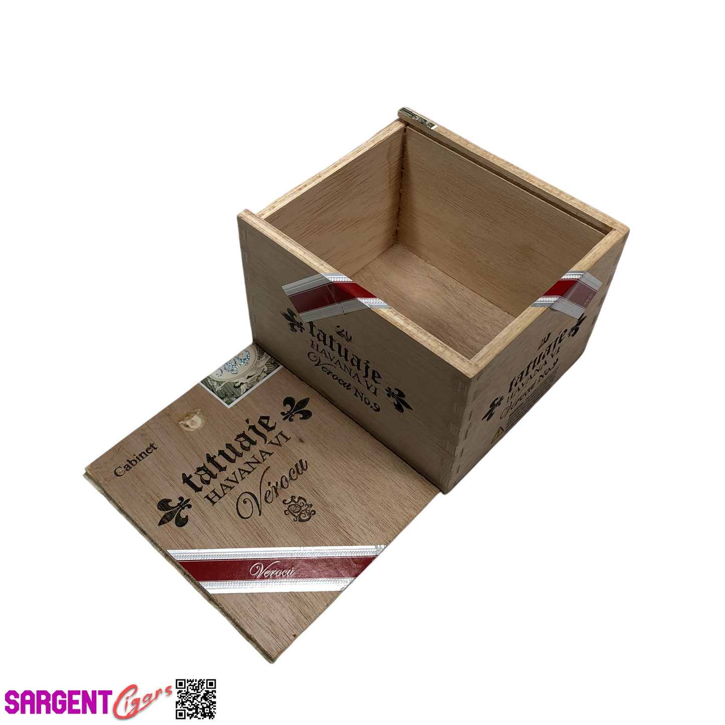 Tatuaje Verocu No9 Empty Wooden Cigar Box 4.5x5.25x3.5