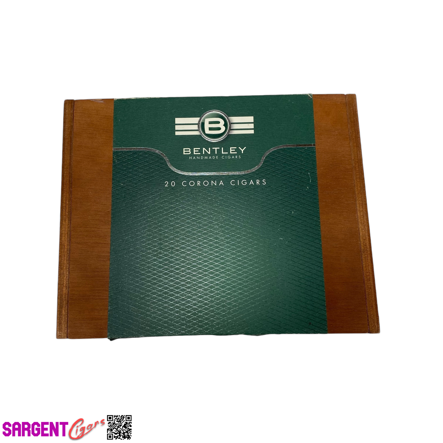 Bentley Corona Empty Wooden Cigar Box 7.75x6.25x2
