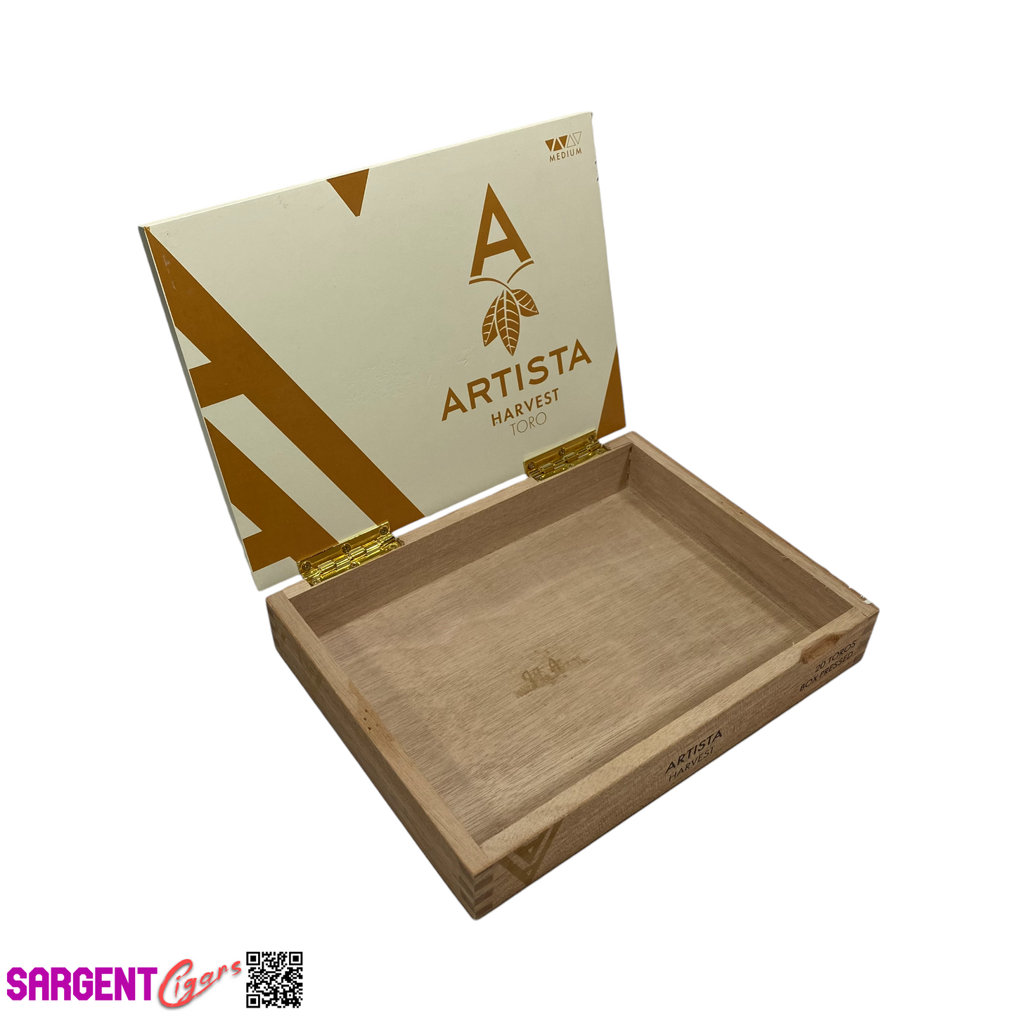 Artista Harvest Toro Empty Wooden Cigar Box 9x7x1.75