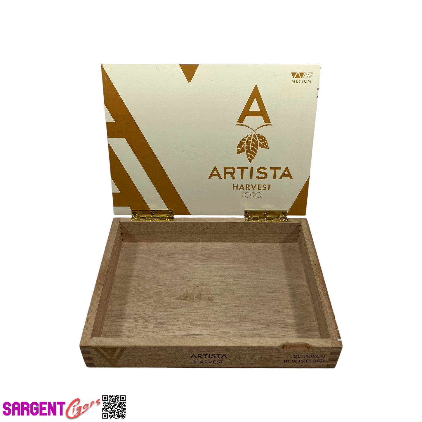 Artista Harvest Toro Empty Wooden Cigar Box 9x7x1.75