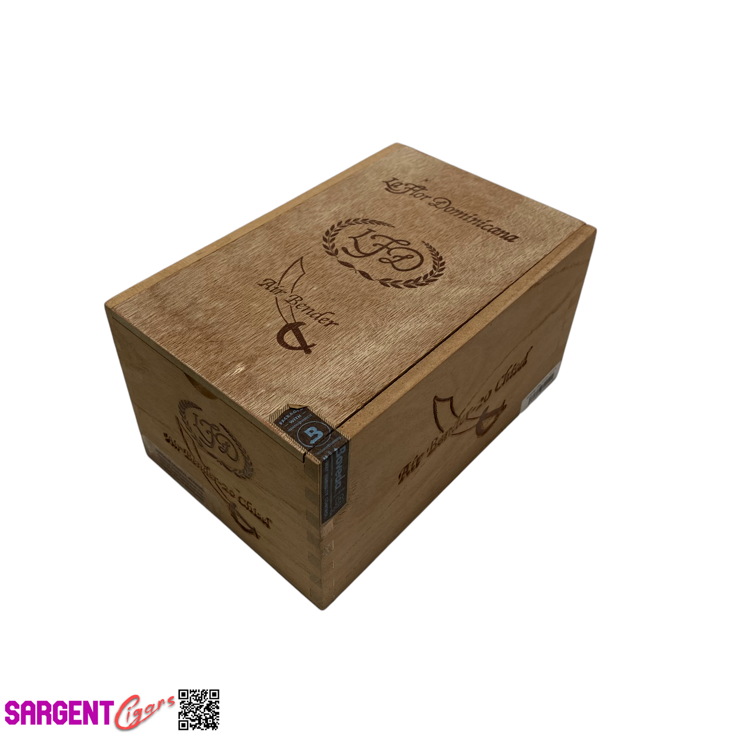 LFD Air Bender Chisel Empty Wooden Cigar Box 4.75x7.25x3.75