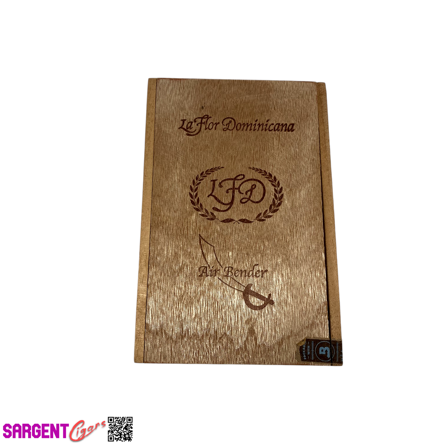 LFD Air Bender Chisel Empty Wooden Cigar Box 4.75x7.25x3.75