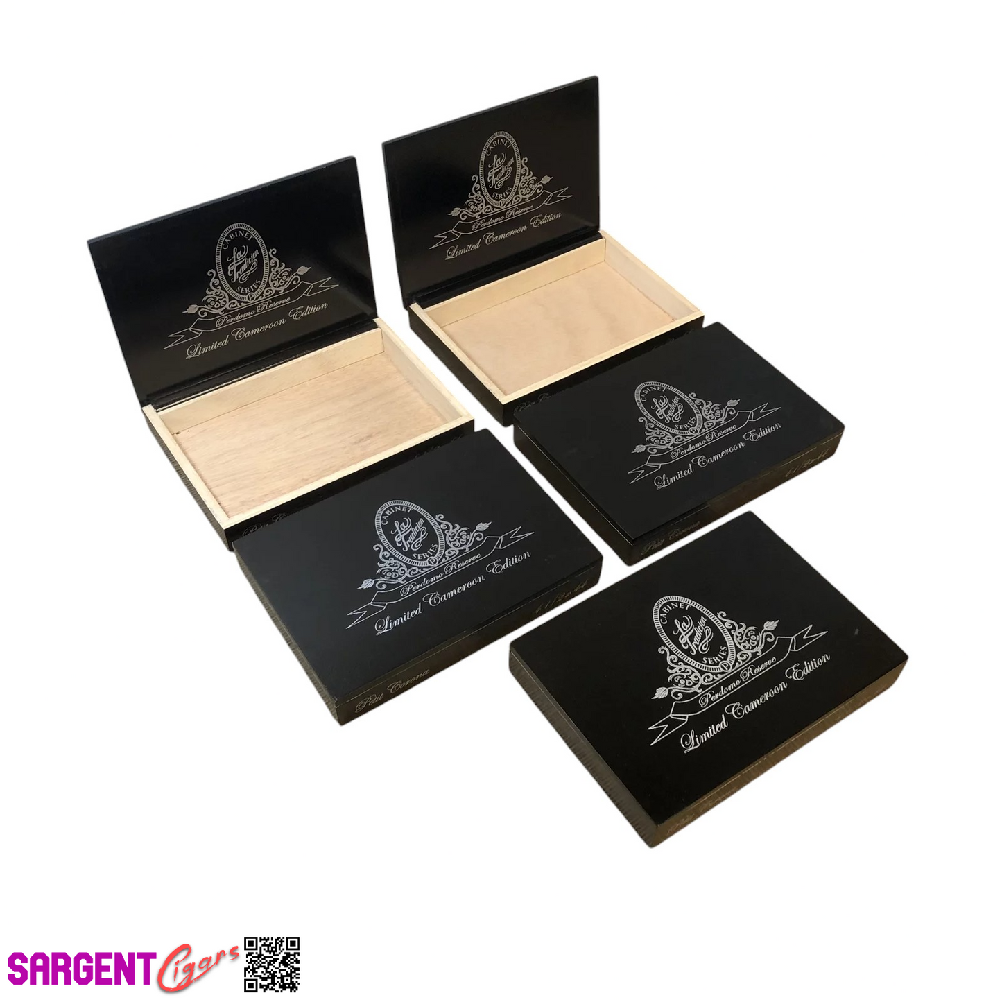 Lot of 5 Perdomo Cameroon Empty Wooden Cigar Boxes 7.5x5.5x1.25 #36