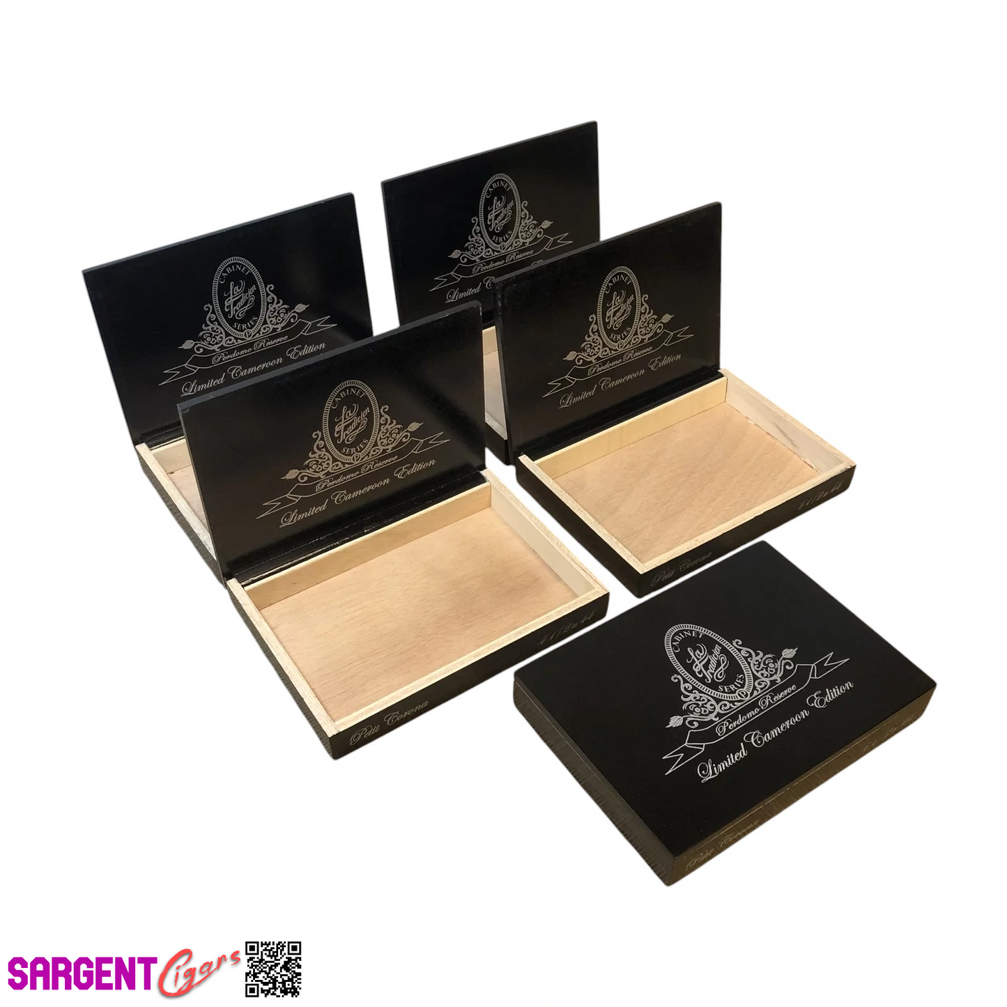 Lot of 5 Perdomo Cameroon Empty Wooden Cigar Boxes 7.5x5.5x1.25 #36