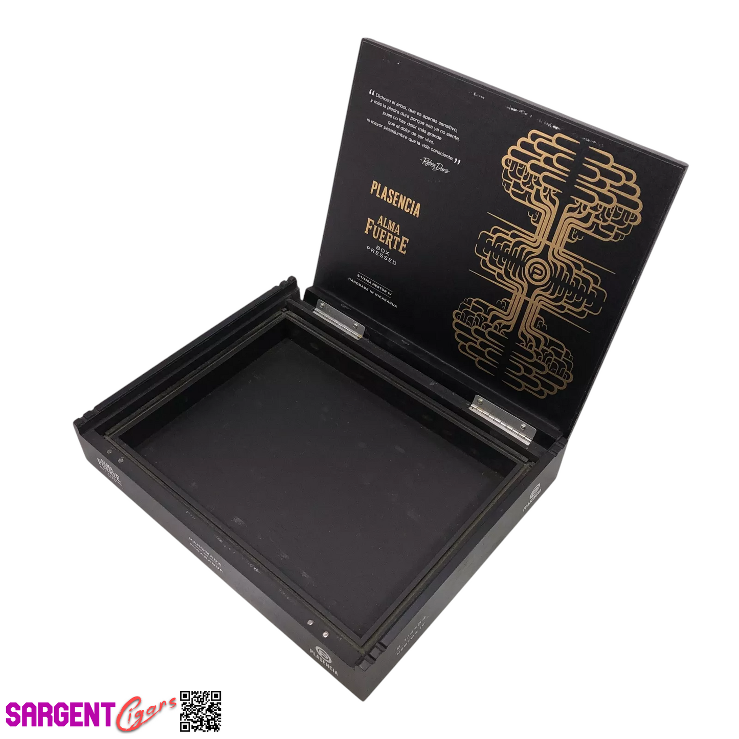 Plasencia Alma Fuerte Nestor Empty Wooden Cigar Box 10x8.25x1.5