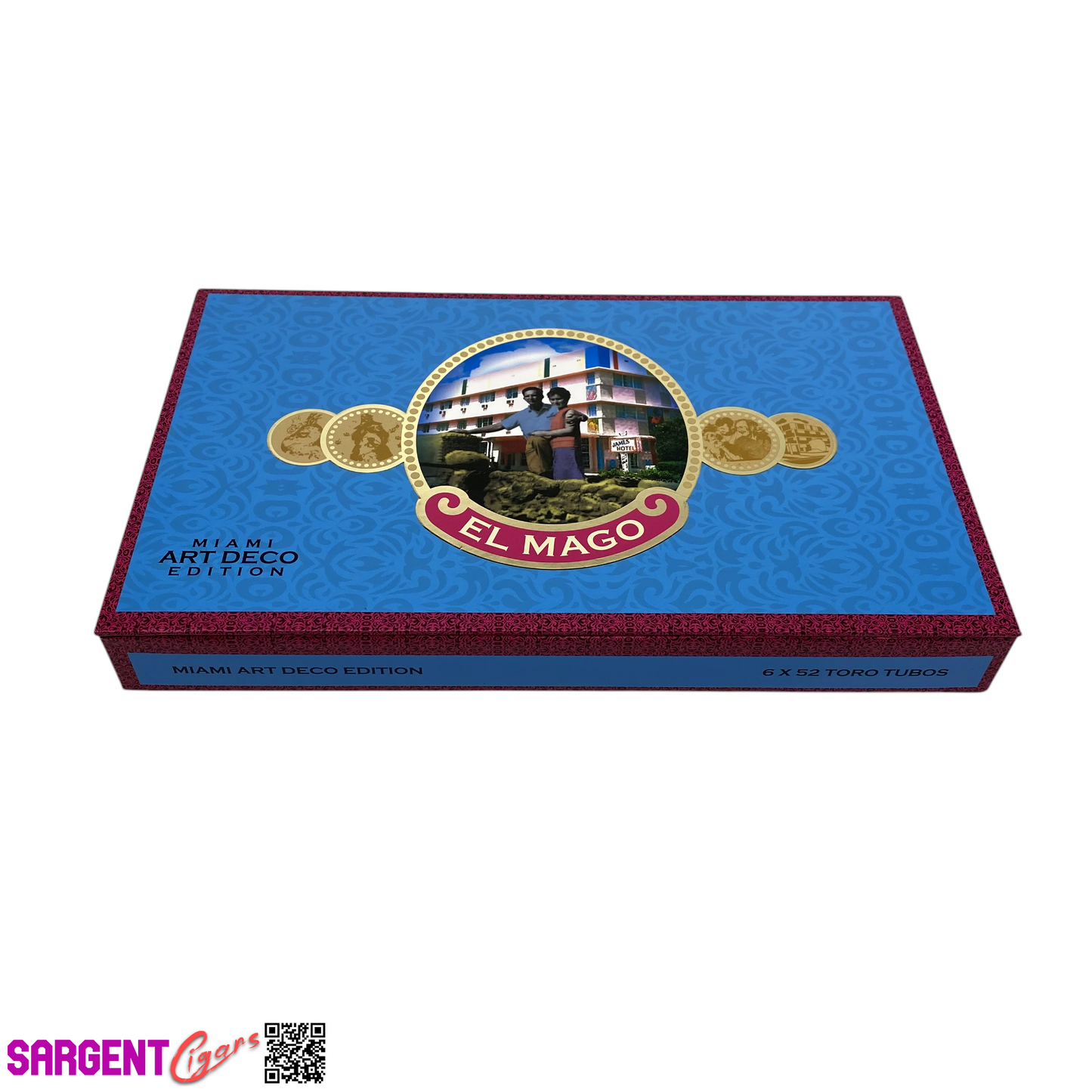 El Mago Miami Edition Toro Tubos Empty Cigar Box 11.5x6.75x1.25
