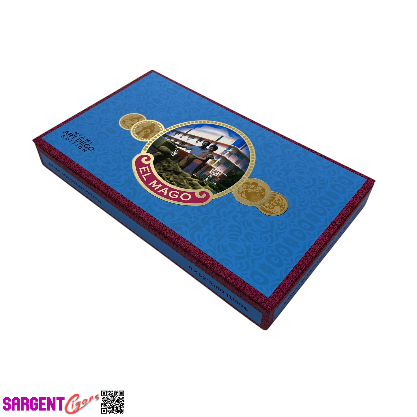 El Mago Miami Edition Toro Tubos Empty Cigar Box 11.5x6.75x1.25