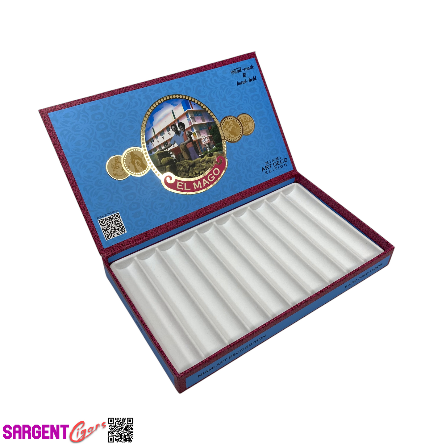 El Mago Miami Edition Toro Tubos Empty Cigar Box 11.5x6.75x1.25