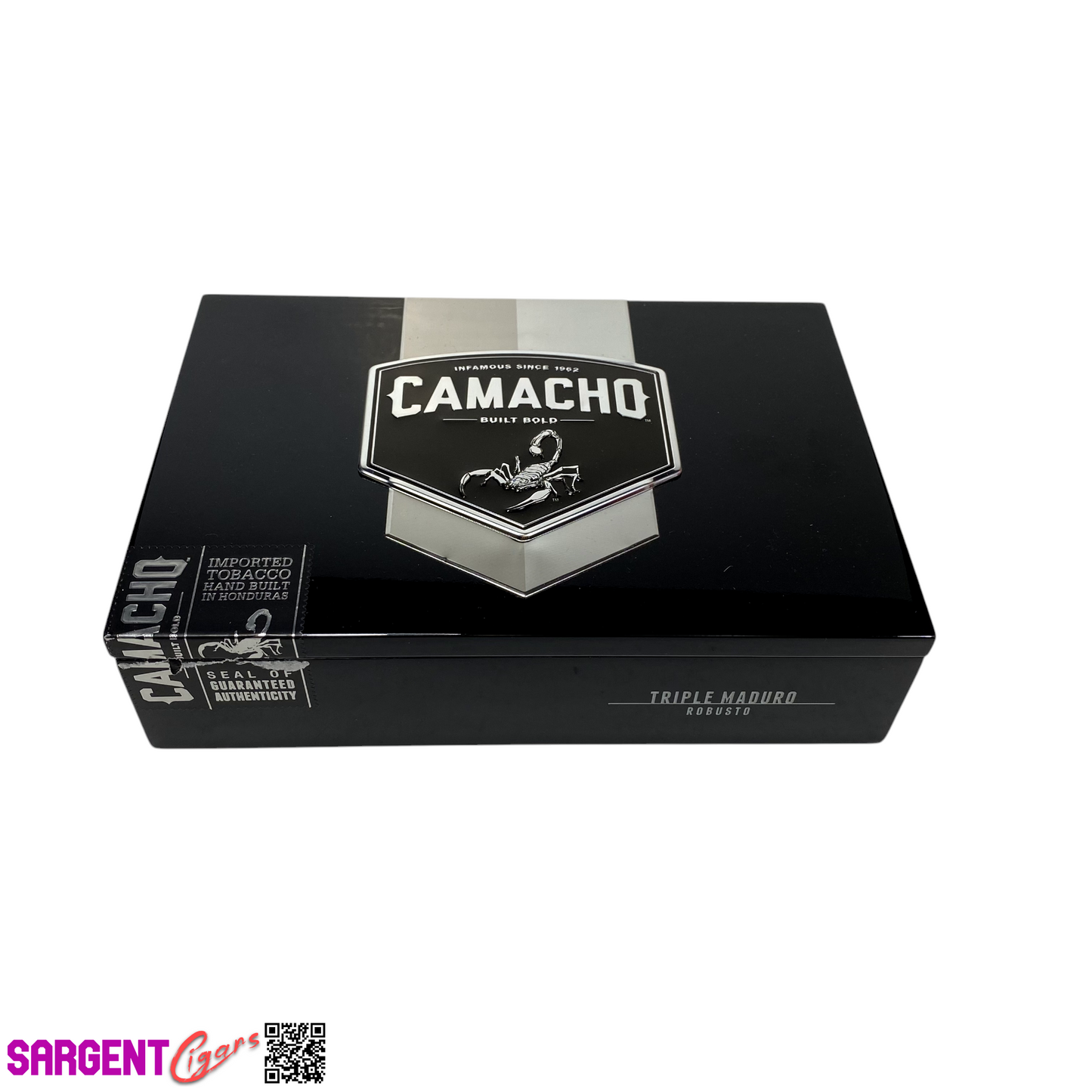 Camacho Triple Maduro Robusto Empty Wooden Cigar Box 8.75x6x2