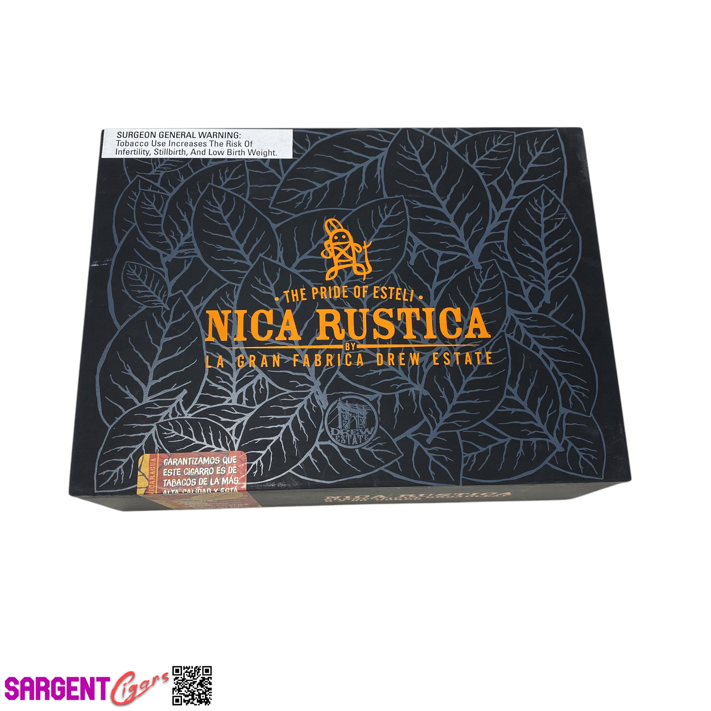 Nica Rustica Gordo Empty Wooden Cigar Box 9x6.75x3.25