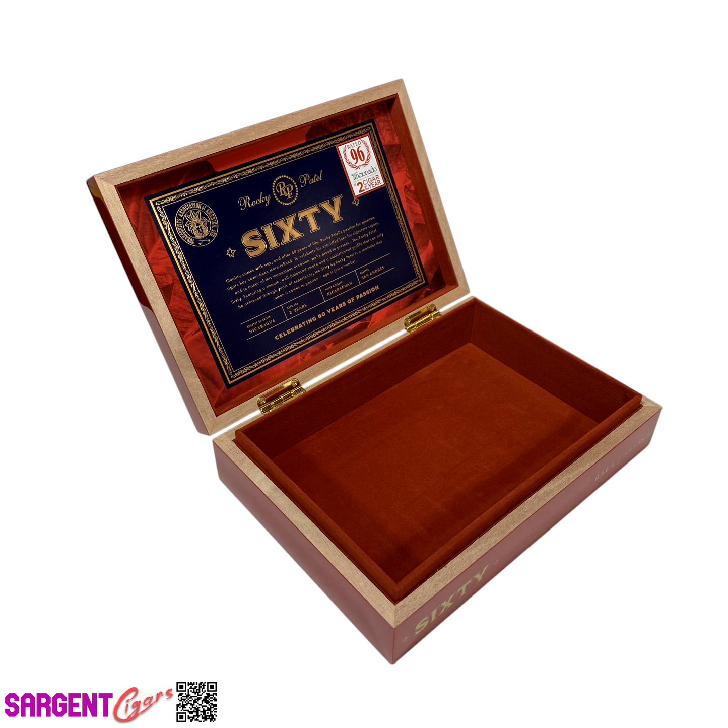Rocky Patel Sixty Bala Empty Wooden Cigar Box 10x7x2.25