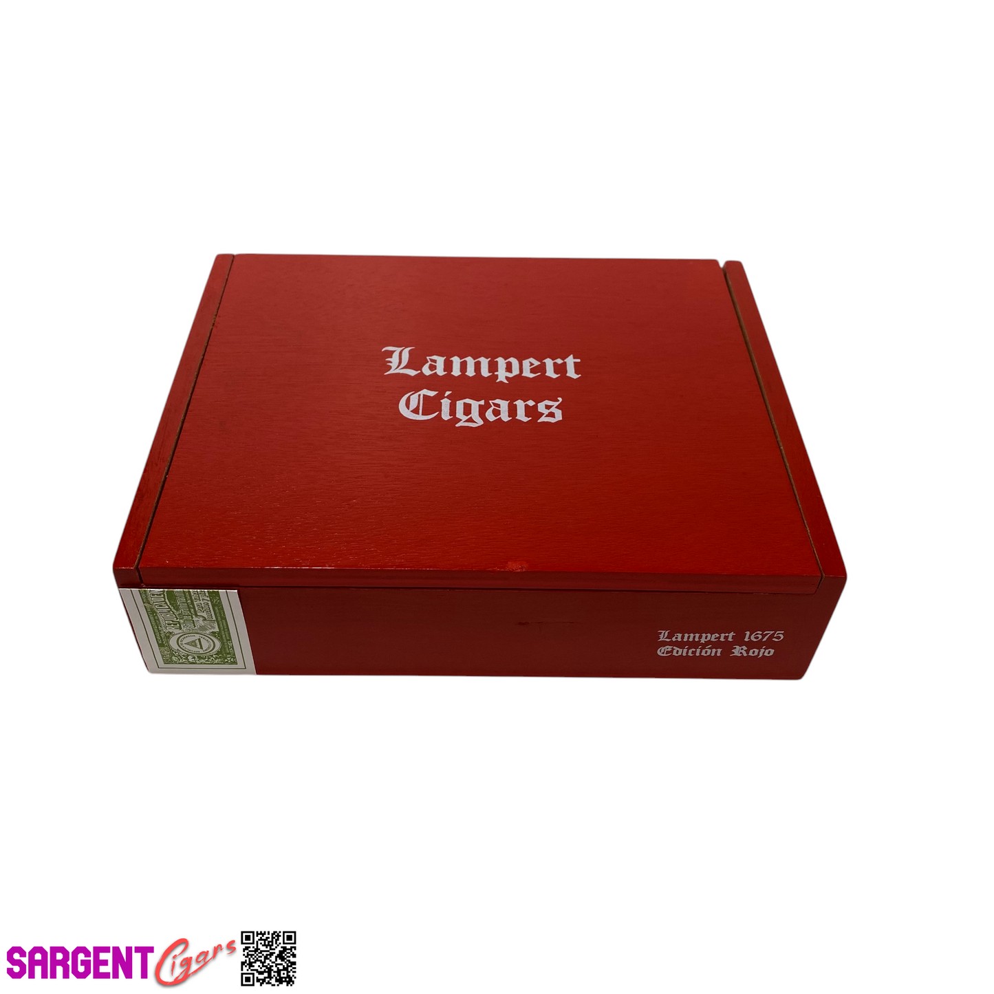 Lampert 1675 Rojo Toro Empty Wooden Cigar Box 8.75x7x2.25
