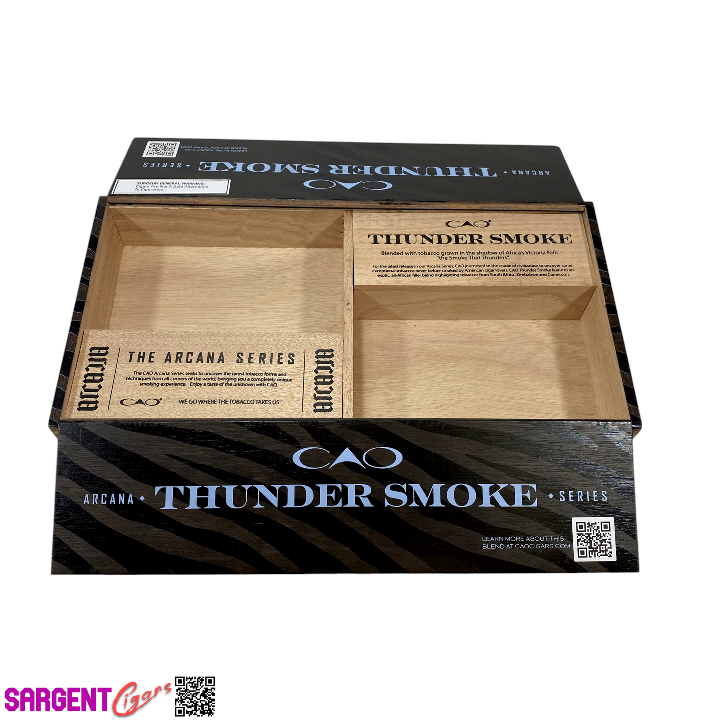 Cao Arcana Series Thunder Smoke Empty Wooden Cigar Box 14x7x2.25
