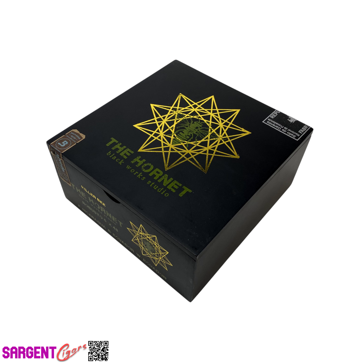 Killer Bee The Hornet Robusto Empty Wooden Cigar Box 6x6x3