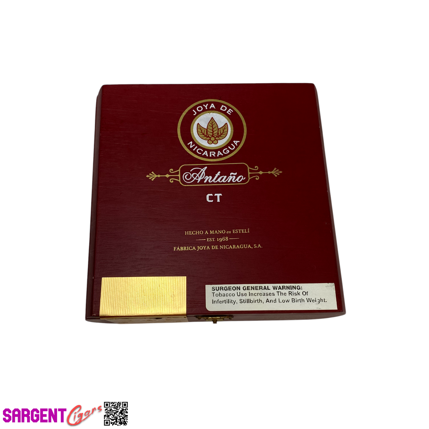 Joya De Nicaragua Antano Connecticut Belicoso Empty Wooden Cigar Box 7x6.75x2.75