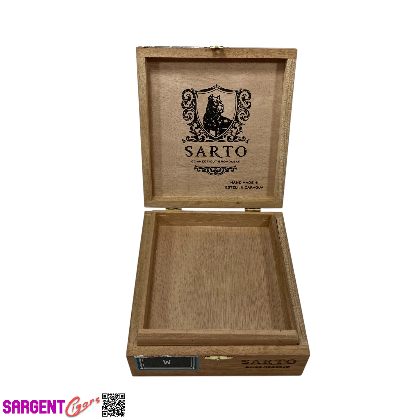 Warped Cigars Sarto Robusto Empty Wooden Cigar Box 6.5x7x2.5