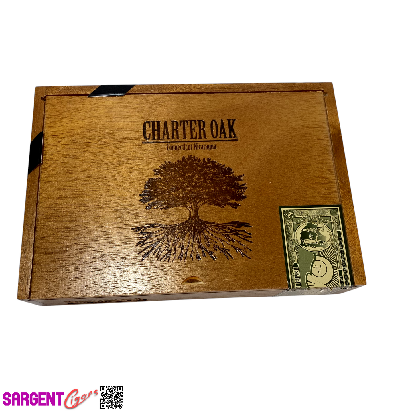 Charter Oak Hab Grande Empty Wooden Cigar Box 9.75x6.75x2.25