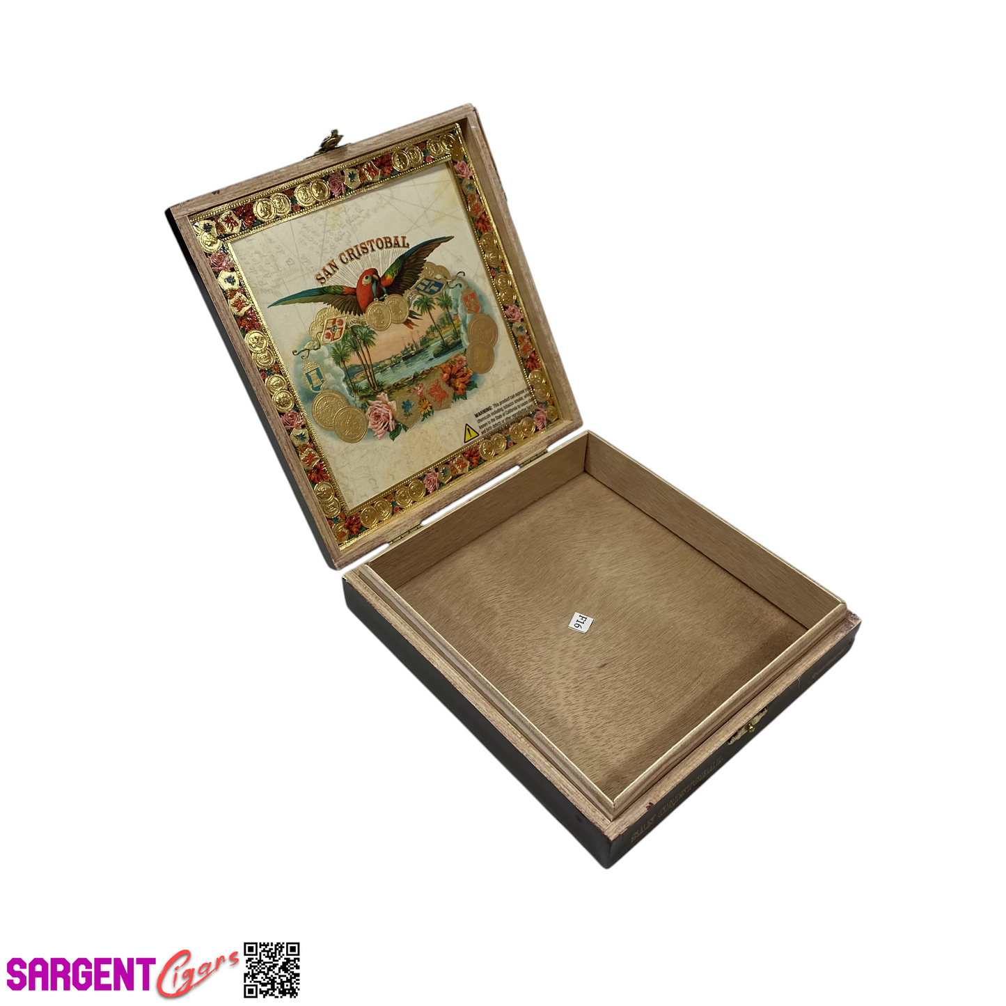 San Cristobal Assortment Empty Wooden Cigar Box 6.5x7x1.5