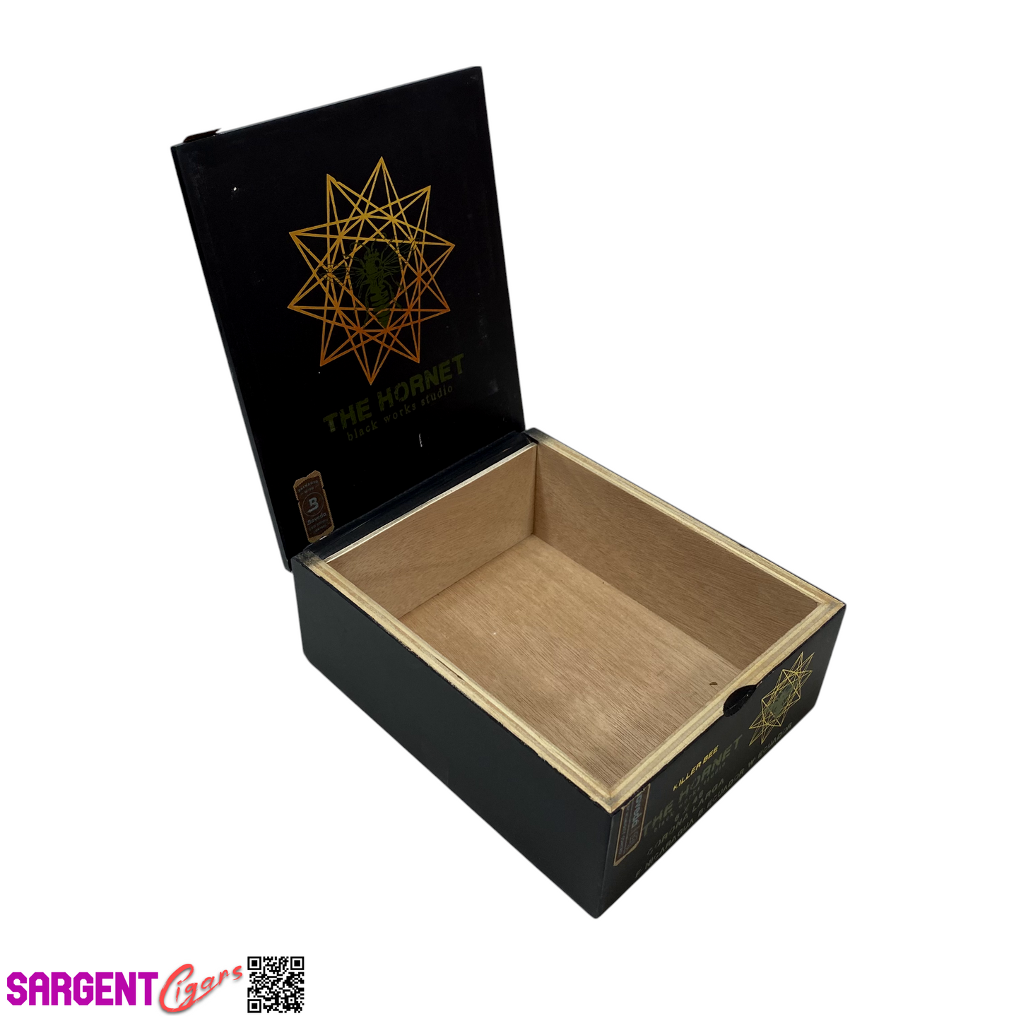 Killer Bee The Hornet Corona Larga Empty Wooden Cigar Box 6x7x2.75