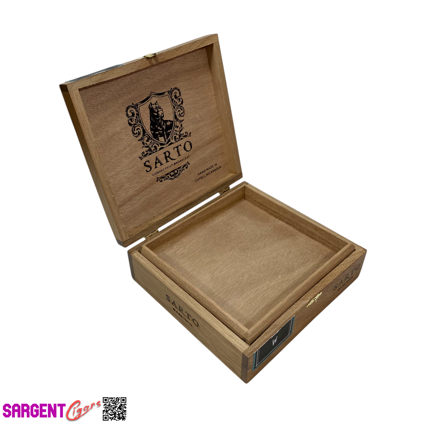 Warped Cigars Sarto Toro Empty Wooden Cigar Box 7.5x7x2.5