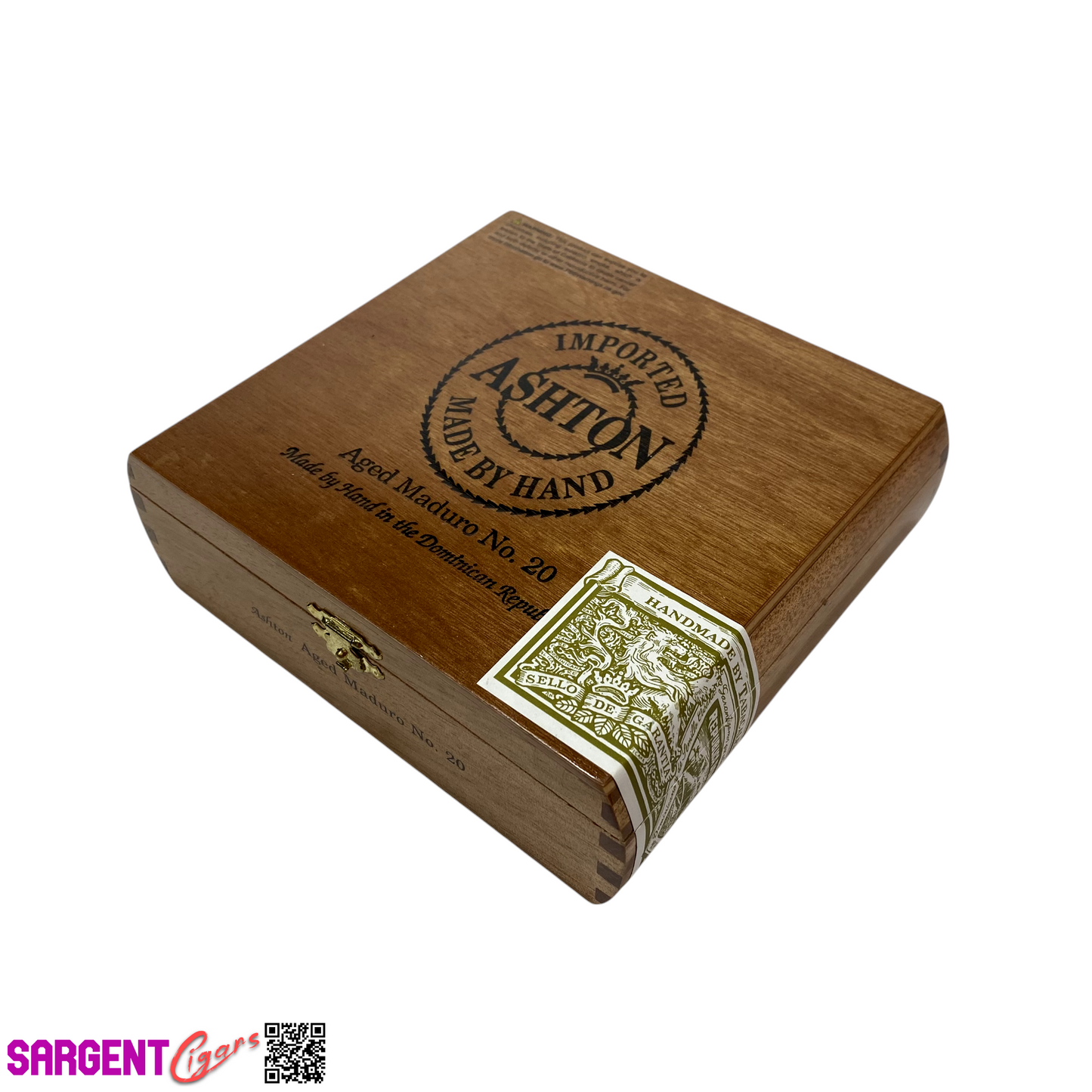Ashton Classic Maduro No20 Empty Wooden Cigar Box 6.75x6.25x2.25