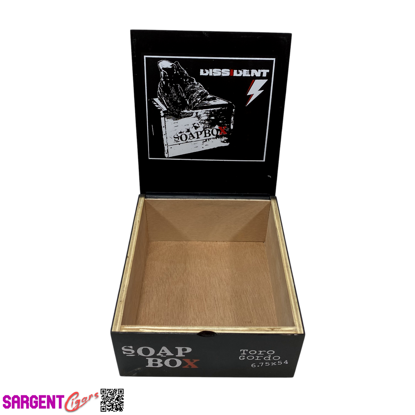 Dissident Soap Box Toro Gordo Empty Wooden Cigar Box 6.75x8x3