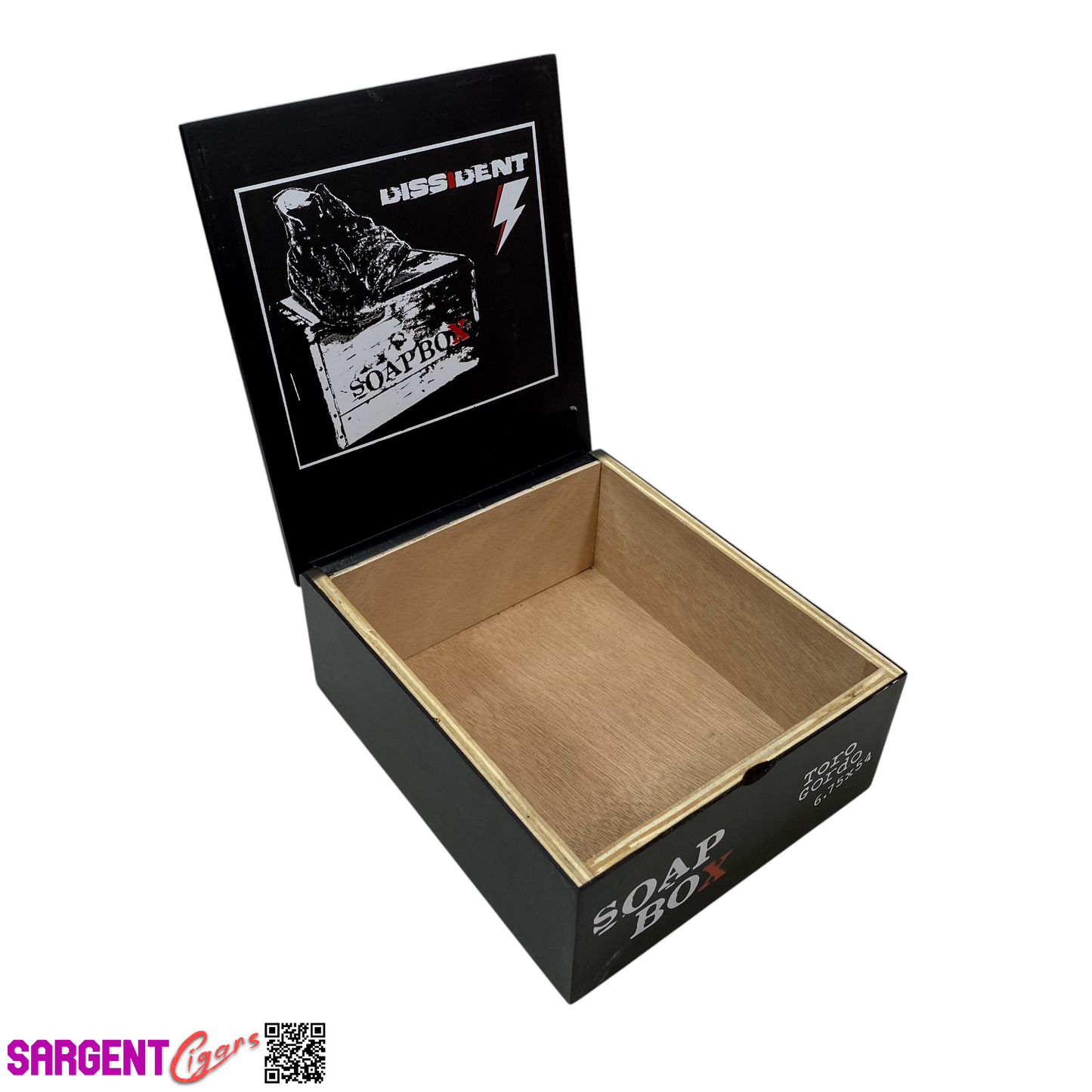 Dissident Soap Box Toro Gordo Empty Wooden Cigar Box 6.75x8x3