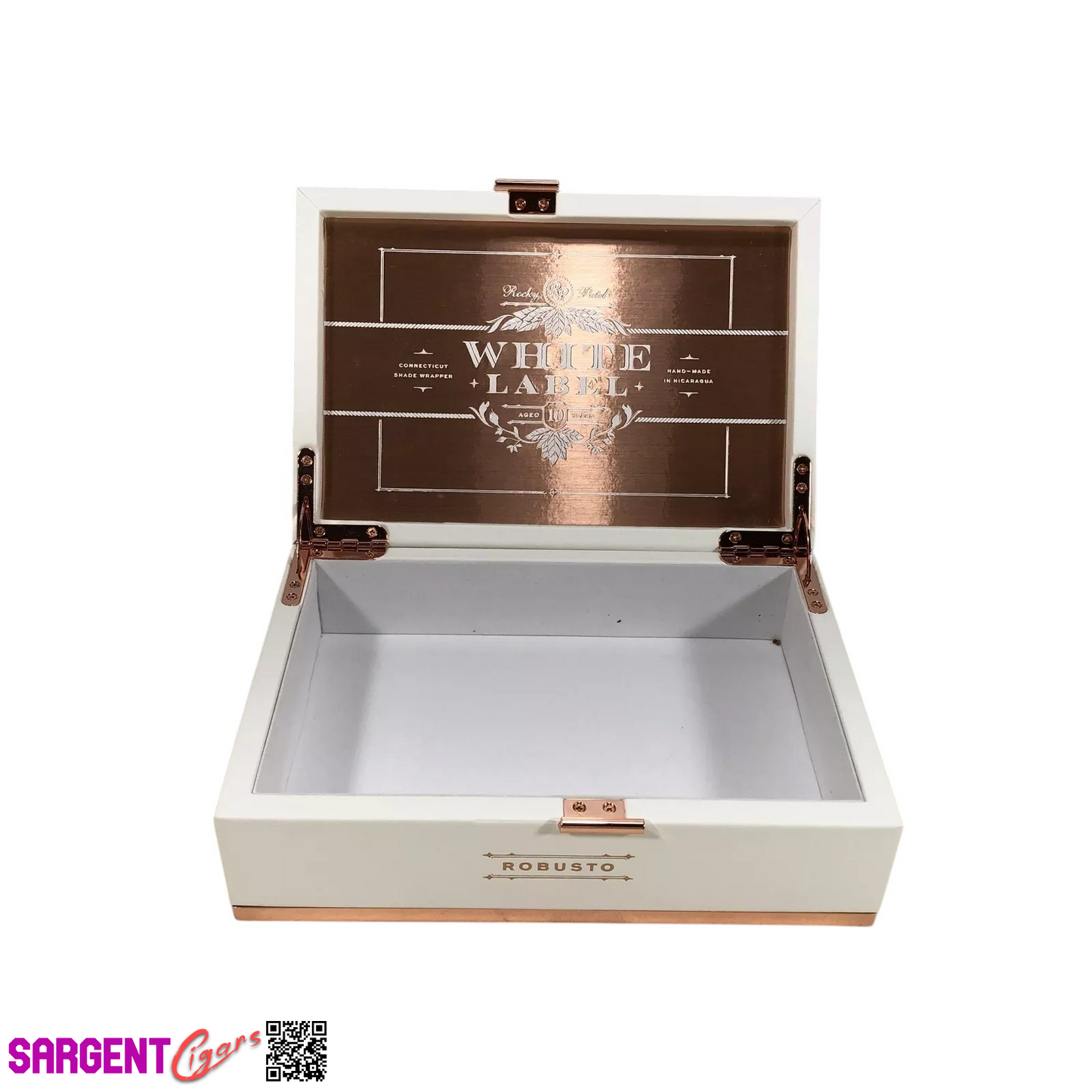 Rocky Patel White Label Robusto Empty Wooden Cigar Box 8.75x6x3.5