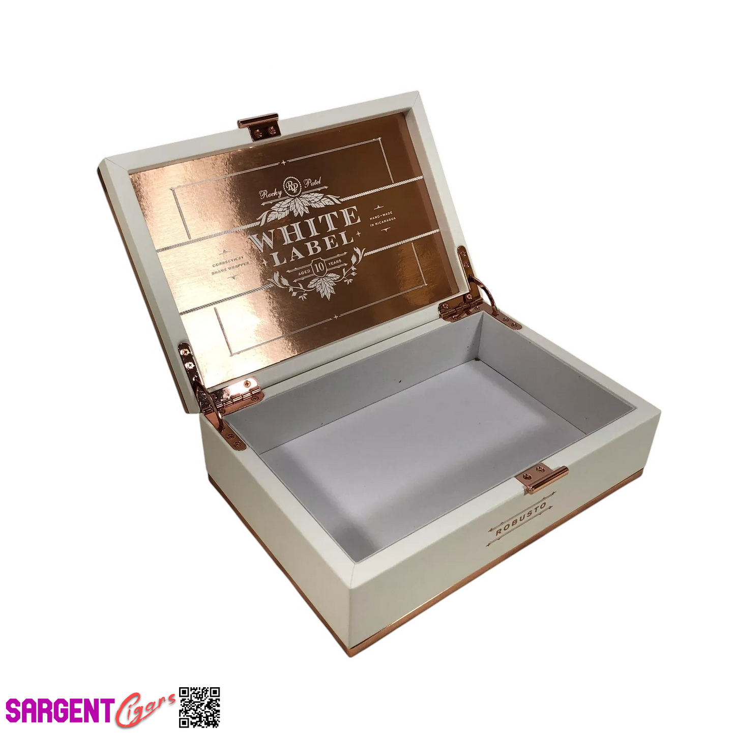Rocky Patel White Label Robusto Empty Wooden Cigar Box 8.75x6x3.5