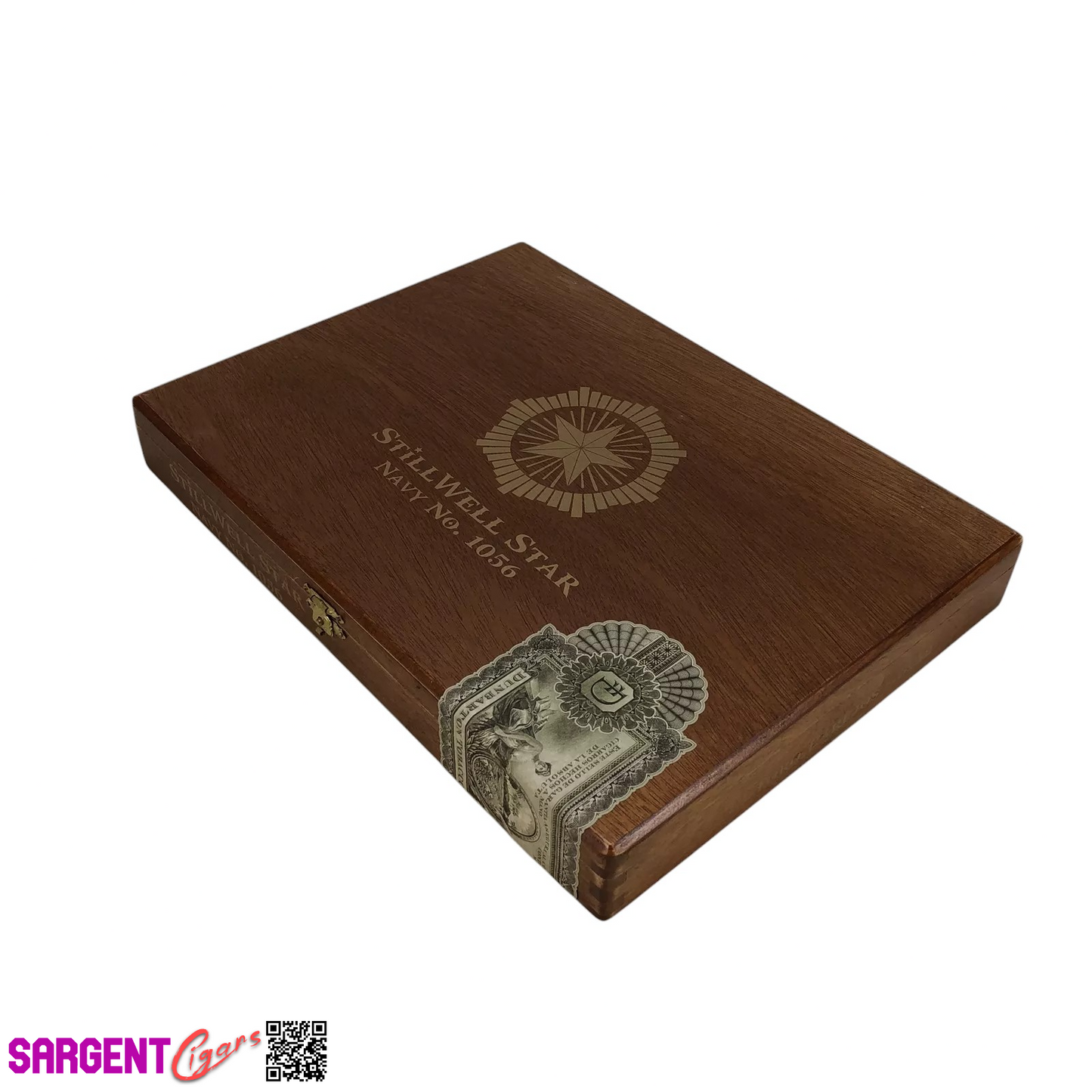 Dunbarton Stillwell Star Navy No1056 Empty Wooden Cigar Box 11.5x8.5x1.5