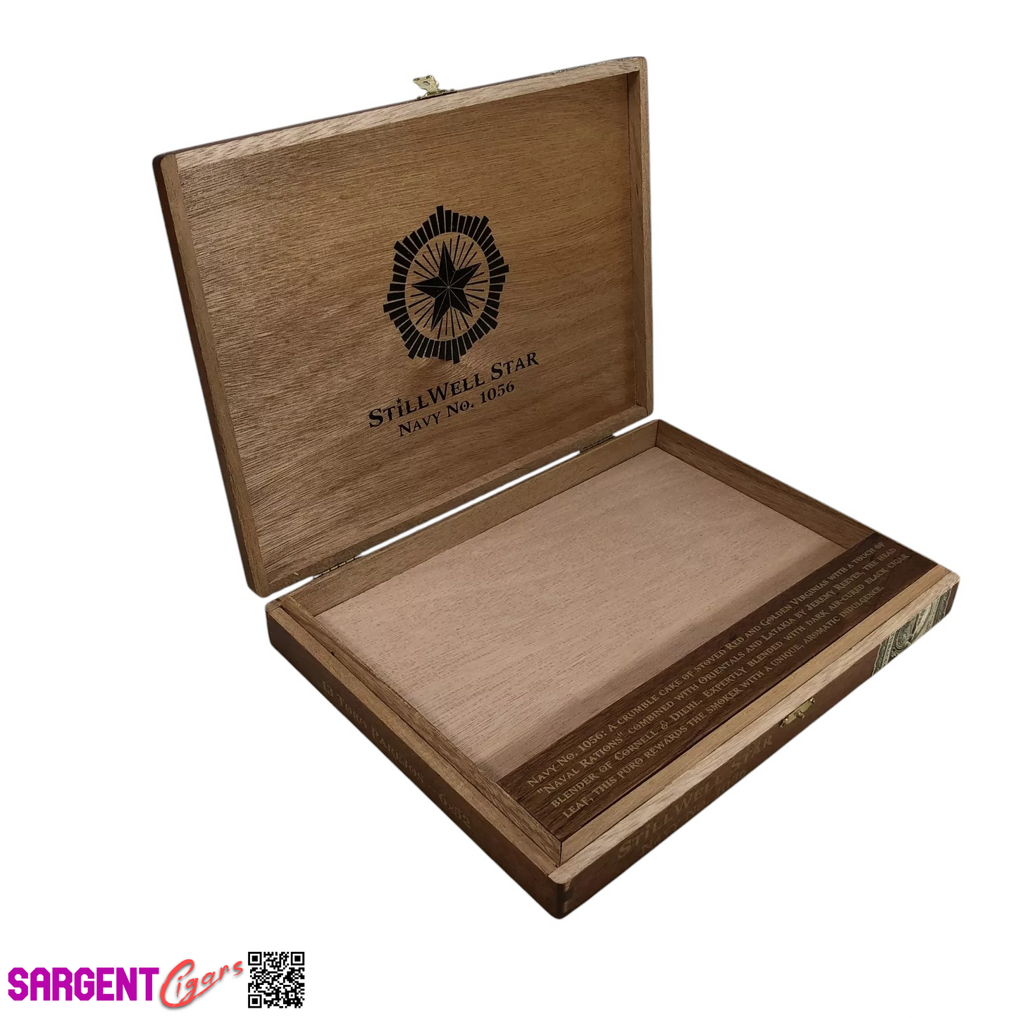 Dunbarton Stillwell Star Navy No1056 Empty Wooden Cigar Box 11.5x8.5x1.5