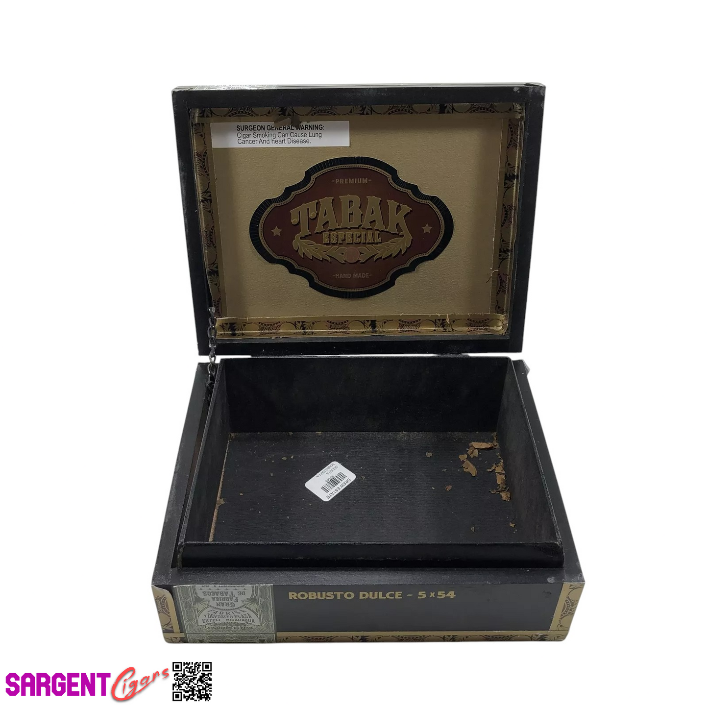 Tabak Especial Robusto Empty Wooden Cigar Box 9x7x3